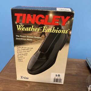 TINGLEY #1800 Weather Fashions Stretch Rubber Overshoes Black Lg 11-12 Galoshes